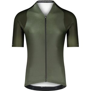 BIORACER Wielershirt Heren korte mouw - Model Icon Coldblack - extra UV-bescherming - Olijfgroen - Maat L - Fietskleding voor Wielrennen