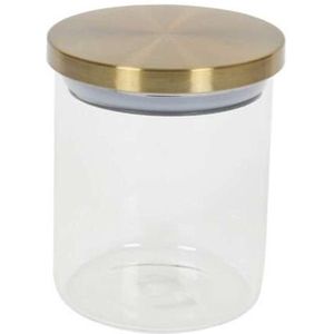 Voorraadpot - 600 ml - glas - draaideksel - goud - 9 x 12 cm - weckpot