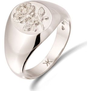 KUZZOI Ring Zegelring Heren Roos 925 Sterling Zilver Chunky