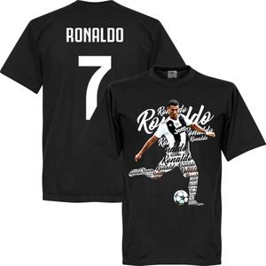 Ronaldo 7 Script T-Shirt - Zwart - L