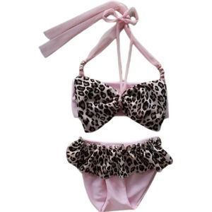 Maat 104 Bikini roze Panterprint Baby en kind zwemkleding roze met dierenprint