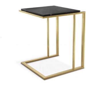 Eichholtz - Cocktail Side Table - Strak Goud afgewerkt frame - Elegant zwart marmeren blad