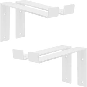 Set van 2 muurbeugels Plankdrager 2x 250 x 145 mm wit staal ML design