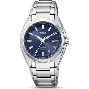 Citizen Super Titanium - Horloge - Titanium - Ø 34 mm - Zilverkleurig / Blauww - Solar uurwerk