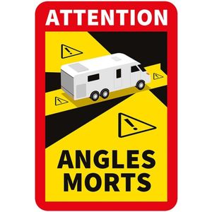 Pro Plus Sticker - ""Attention Angles Morts "" - 17 x 25 cm - t.b.v. Dodehoek Camper