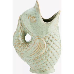 Madam Stoltz Vaas / Karaf Vis lichtgroen - Stoneware
