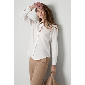 Basic blouse effen - dames - nieuwe collectie - lente/zomer - wit - maat M