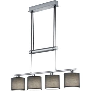LED Hanglamp - Trion Gorino - E14 Fitting - 4-lichts - Rechthoek - Mat Grijs - Aluminium