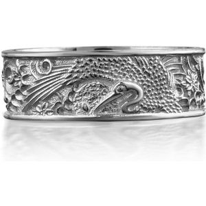 Ongebruikelijke zwaan zilveren ring getekend in Japanse kunst, Natuur geïnspireerde ring voor vriendin 925 Zilver