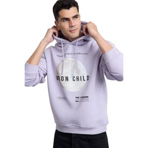 Trendyol Lila Oversize/Wide Cut Hooded Fleece Binnenkant Bedrukt Sweatshirt Tmnaw25Sw00071