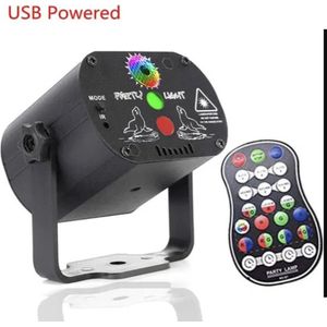 Discolamp - (USB) - 60 Patronen LED Spotlight - Kleurrijke Podiumlicht met Spraakbesturing - Mini Party Light Projector