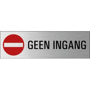 Geen ingang deurbordje met zelfklevende strip
