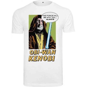 Merchcode Star Wars - Obi-Wan Kenobi Heren T-shirt - XS - Wit