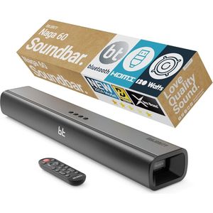 Majority Naga 60 Soundbar voor TV - Inclusief Soundbar Beugel - Met ingebouwde Subwoofer – Bluetooth 5.0, HDMI ARC, Optical en AUX verbinding - 2.1 Surround Sound - Afstandsbediening - zwart