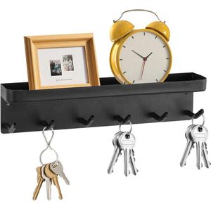Muur Sleutelhouder Zelfklevend Wandgemonteerd Sleutelrek met 6 Haken voor Hal Keuken Decoratie Entree Kantoor Badkamer