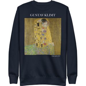 Gustav Klimt 'De Kus' (""The Kiss"") Beroemd Schilderij Sweatshirt | Unisex Premium Sweatshirt | Navy Blazer | S