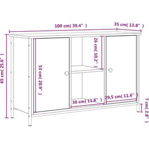 vidaXL-Tv-meubel-100x35x65-cm-bewerkt-hout-sonoma-eikenkleurig