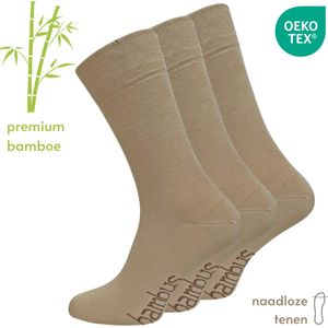 Bamboe Sokken Set - 3 paar - Beige/Ecru- maat 35-38 - Naadloze teen, zonder knellende boord