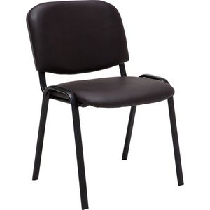 bezoekersstoel - Bruin - Kunstleer - Stoel - Vergadertafel - Kunstleer - Zithoogte: 44 cm