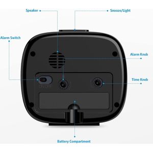 Stille wekker, niet-tikkende bedklokken op batterijen