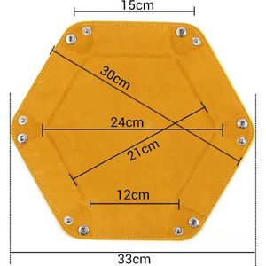Dobbelsteenbak - Pitjesbak - dobbelbak - 29 cm x 29 cm - Zwart/Geel - Kunstleder