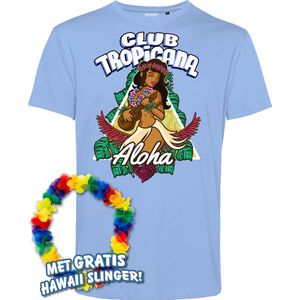 T-shirt Hawaiian Hula Ukelele | Toppers in Concert 2024 | Club Tropicana | Hawaii Shirt | Ibiza Kleding | Lichtblauw | maat 4XL