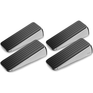 Moeve Deurstopper - Deurstoppers voor Binnen & Buiten - Deurstop - Deurvastzetter - Deurklem - Rubber / RVS - 4st