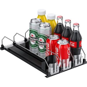 Automatische koelkastorganizer blikjes, blikjesorganizer blikjeshouder kan dispenser koelkastopslag voor drankjes bier frisdrank 330ml/440ml/500ml/600ml (opbergruimte: 15 blikjes)