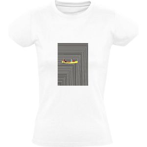 Optische illusie Dames T-shirt | boot | waterval | gezichtsbedrog | verbeelding