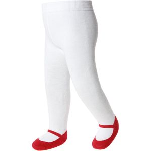 Baby meisje maillot leggings-maat 12-24 maanden-rood-anti-slip zooltjes-katoen