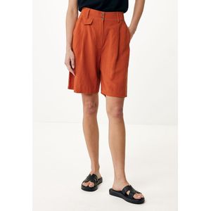 Linen Shorts Dames - Bright Oranje - Maat 38