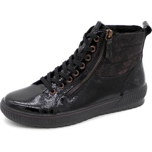 Remonte Dames Veterboot - D0775-01 Zwart Lak - Maat 39