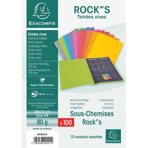 Vouwmap exacompta rocks a4 80g assorti | Pak a 100 stuk | 10 stuks