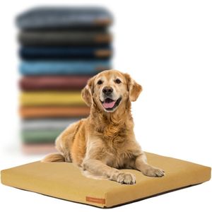 Rexproduct Hondenkussen - Hondenmand - Hondenbed met rits en wasbaar - Hondenkussens 90 X 110 CM - Manden & kussens 0 tot 80 kg - SoftPet Geel