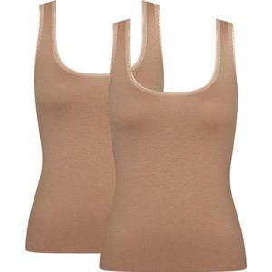 Sloggi dames hemd GO brede band tank top 2-pack  - Skin  - XS  - Beige