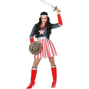 Kapitein Amerika verkleed kostuum -  superhelden verkleed jurkje voor dames - carnavalskleding - voordelig geprijsd 38/40