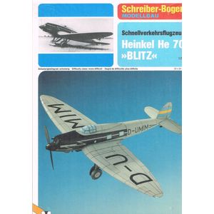 bouwplaat / modelbouw in karton Heinkel He 70, verkeersvliegtuig 1:50