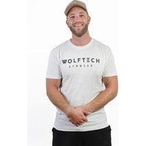 Wolftech Gymwear Sportshirt Heren - Wit - L - Regular Fit - Sportkleding Heren