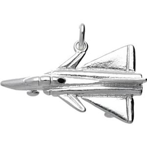 Zilveren Straaljager vliegtuig kettinghanger