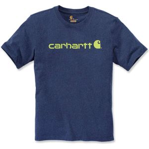 Carhartt Herren T-Shirt Core Logo T-Shirt S/S Dark Cobalt Blue Heather-S