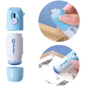 S&E 2-in-1 Privacy Beschermingsset – Correctievloeistof voor Thermisch Papier + Doosopener – Voor Post, Facturen & Labels - Blauw