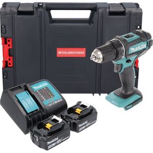 Makita DDF 482 SFJ-R accuboormachine 18V 62Nm + 2x accu 3.0 Ah + lader + RHINO