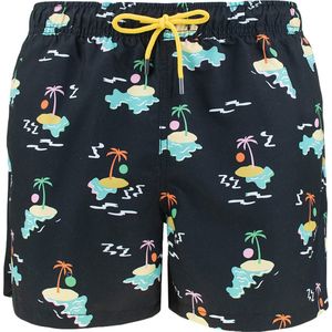Happy Socks heren zwemshort island in the sun zwart