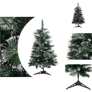 vidaXL Kerstboom PVC 60 cm - levensecht met witte sneeuw - inclusief standaard - Decoratieve kerstboom