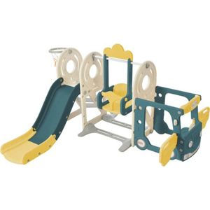 Thuys Baby Glijbaan – Glijbaan Peuter – 1 Jaar – Binnen & Buiten – Schommel – Speeltoestel – Draagbaar – Kunststof – Multicolour