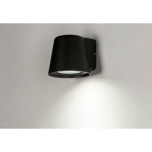 Lumidora Wandlamp 30895 - Voor buiten - ABBA - GU10 - 5.0 Watt - 300 Lumen - 2700 Kelvin - Zwart - Metaal - Buitenlamp - IP54 - Met Sensor