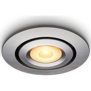 Ledisons Piccolo - Set met 8 zilveren LED-inbouwspots en afstandsbediening - dimbaar - 3 jaar garantie - 2700K (extra warm-wit) - 200 Lumen 3W - IP44