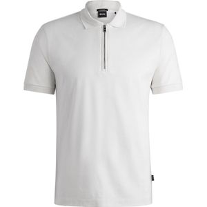 BOSS Palston slim fit heren polo - pique - wit - Maat: M