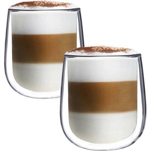 Luxe Dubbelwandige Koffieglazen - Cappuccino Glazen - Dubbelwandige Theeglazen - 350 ML - 2 Stuks