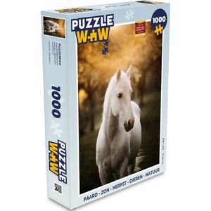 Puzzel Paard - Zon - Herfst - Dieren - Natuur - Legpuzzel - Puzzel 1000 stukjes volwassenen